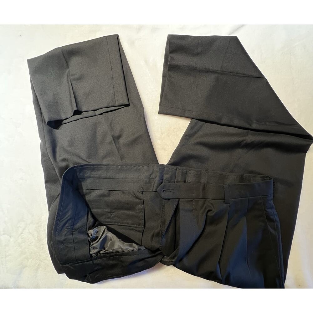 Vintage Hart Schaffner Marx 42R 34x27.5 Classic Solid Black Quality Suit - Picture 8 of 16